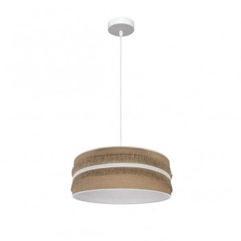 Distribuidor - Lâmpadas Diversas | Colgantes Moderno | COLGANTE NATALIA 1XE27 BLANCO/SACO-BLANCO REGX40X40 CM Ref: 188594001